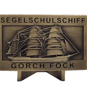 A60 Segelschulschiff GORCH FOCK - Massive Gürtelschnalle messingf. - German Navy